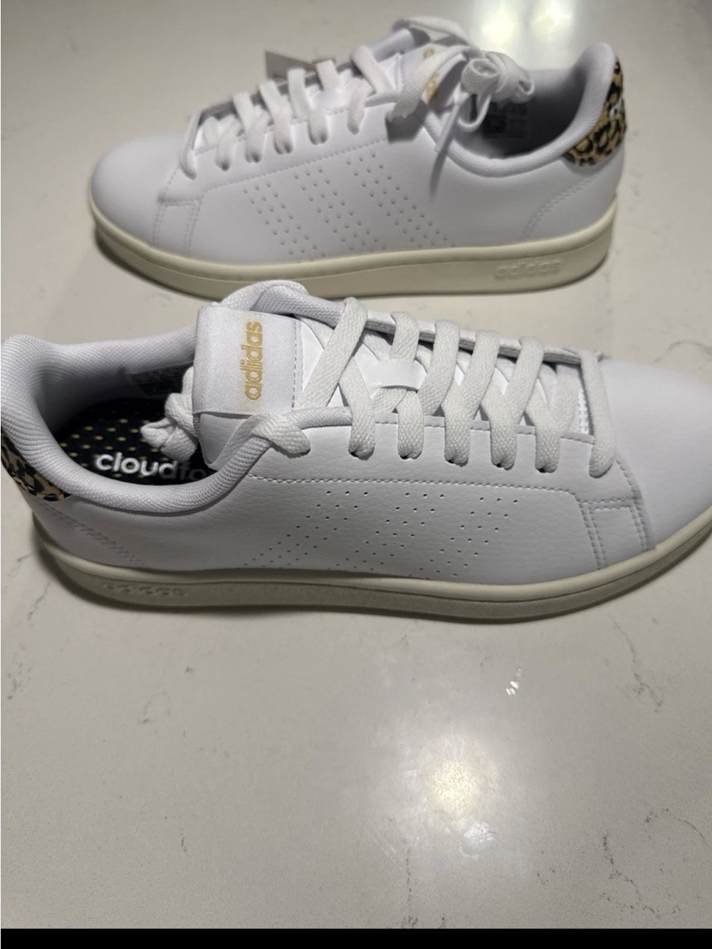 Adidas Advantage White Black Sneakers GW4856 Sz 7